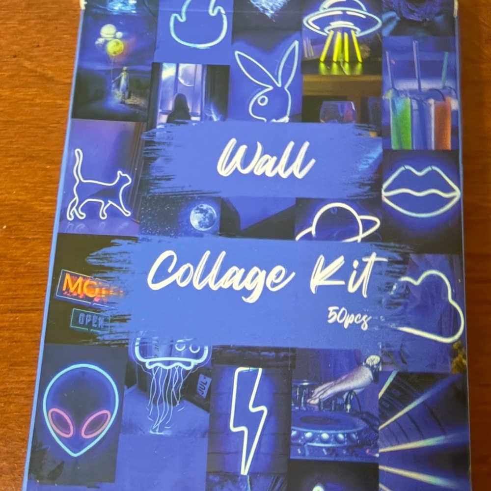 Wall Collage Kit - Neon Blue Design